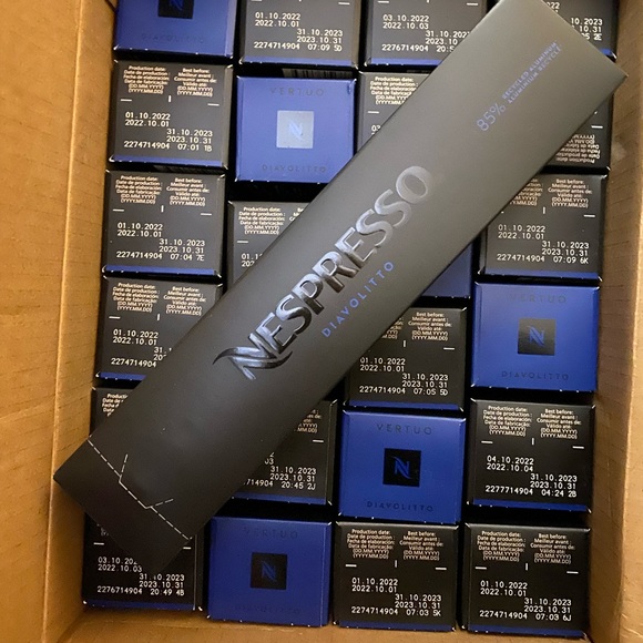 Nespresso Other Custom Bundle 5 Sleeves Nespresso Vertuo Espresso 4ml Diavolitto Coffee Pods